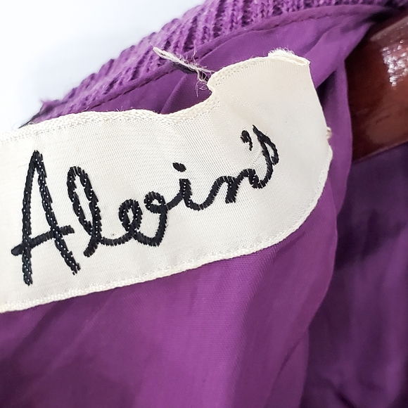 Vintage Alvin's Wool Dress Purple Size 8 - Picture 14 of 15